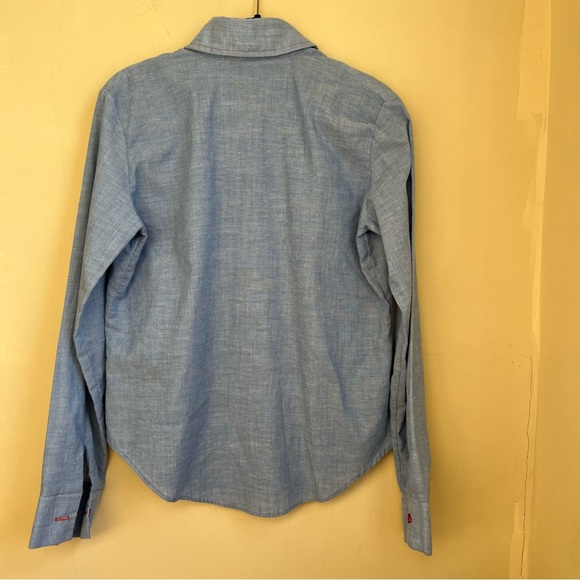 vintage western chambray shirt with red top stitching - Picture 8 of 8